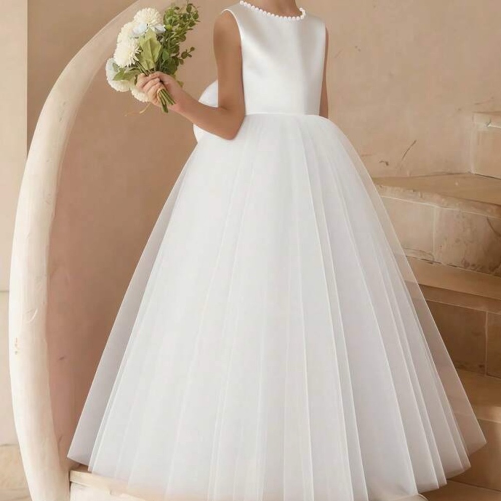 Charming Ivory Kids Formal Dress
